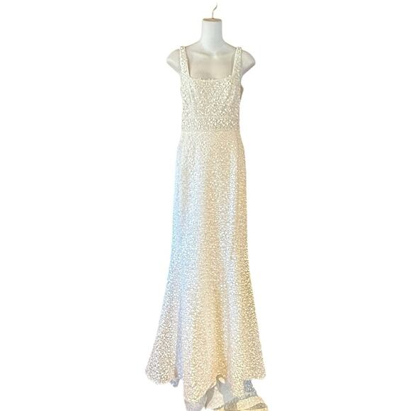 Jane Hill Billie Elegant White Sequined  Wedding Dress Sz 11 - Picture 6 of 13